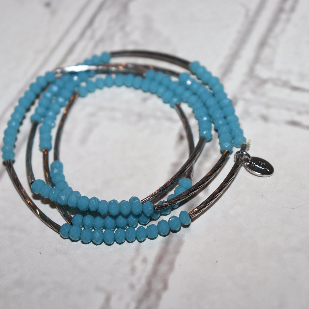 Beautiful Silver And Blue Crystal Wrap Bracelet From Chrysalis 29